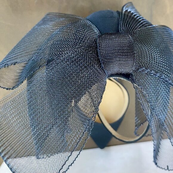 Jimmy Choo Averly Black Heels Asymmetric Fascinator Bows - Picture 6 of 16